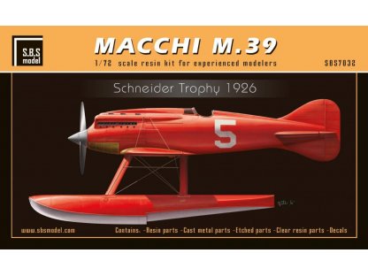 SBS MODELS 1/72 Macchi M.39 'Schneider Trophy 1926' (resin)