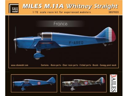 SBS MODELS 1/72 Miles M.11A Whitney Straight France (resin)