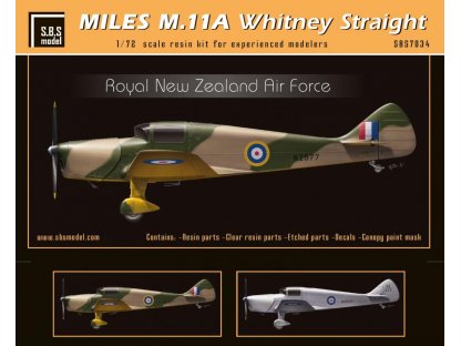 SBS MODELS 1/72 Miles M.11A Whitney Straight RNZAF (resin)