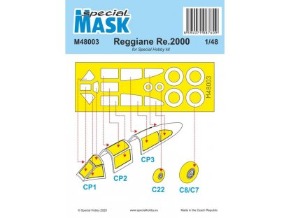 SPECIAL HOBBY 1/48 Mask for Reggiane Re.2000 for SH