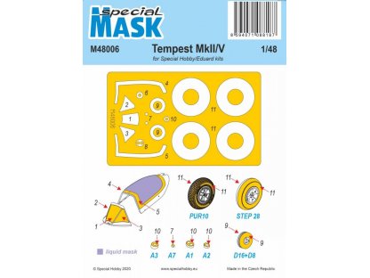 SPECIAL HOBBY 1/48 Mask for Tempest Mk.II/V for SH/EDU