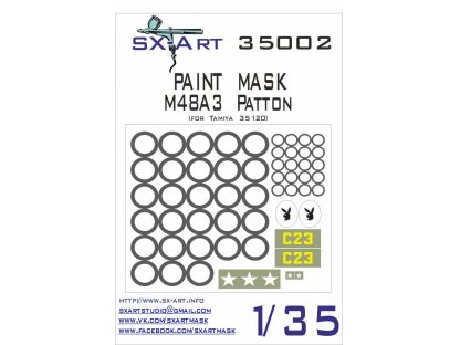 SX-ART 1/35 Mask M48A3 Patton Painting Mask for TAM 35120