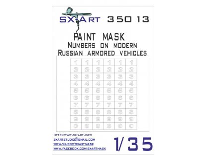 SX-ART 1/35 Mask Mask Numbers on Modern Russian Armor.Vehicles