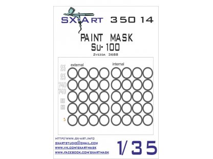 SX-ART 1/35 Mask Su-100 Painting Mask for ZVE 3683