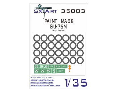 SX-ART 1/35 Mask SU-76M Painting Mask for TAM