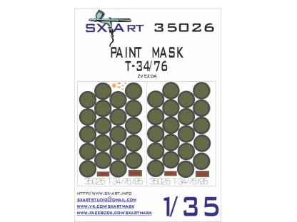 SX-ART 1/35 Mask T-34/76 Painting Mask for ZVE
