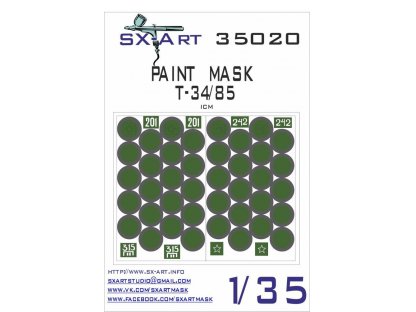 SX-ART 1/35 Mask T-34/85 Painting Mask for ICM