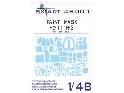 SX-ART 1/48 He-111H-3 Painting Mask for ICM 48261