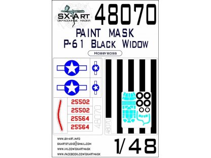 SX-ART 1/48 P-61 Black Widow Painting mask MAX for HBB