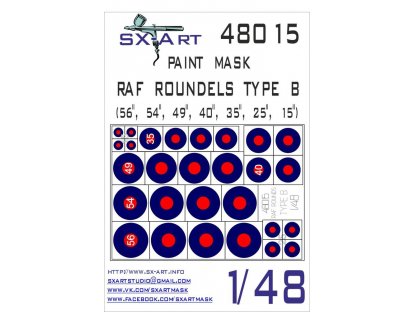 SX-ART 1/48 RAF Roundels Type B Painting Mask