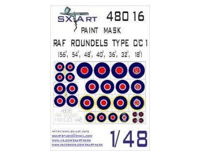 SX-ART 1/48 RAF Roundels Type C/C1 Painting Mask