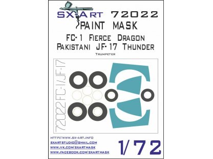 SX-ART 1/72 FC-1 / JF-17 Thunder Painting Mask for TRU
