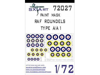 SX-ART 1/72 RAF Roundels Type A/A1 Painting Mask