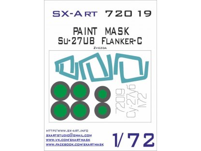 SX-ART 1/72 Su-27UB Flanker-C Painting Mask for ZVE