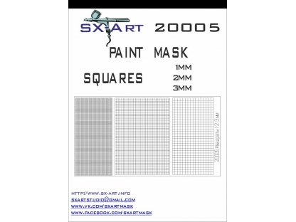 SX-ART Mask Squares 1mm, 2mm, 3mm