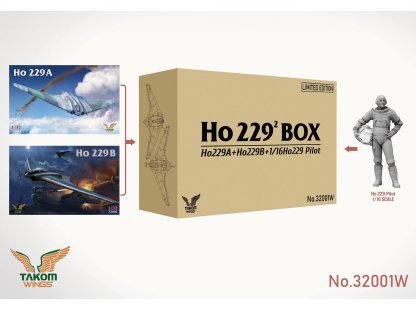 TAKOM 1/32 32001W BOX Ho 229A + Ho 229B + 1/16 Ho 229 Pilot (Limited edition)