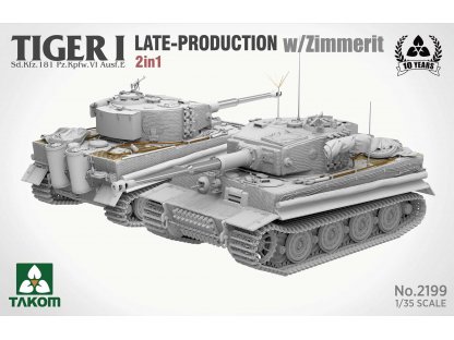 TAKOM 1/35 Tiger I Sd.Kfz.181 Late-Production w/Zimmerit 2 in 1