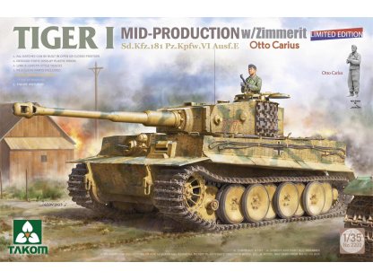 TAKOM 1/35 Tiger I Sd.Kfz.181 Mid-Production w/Zimmerit Limited Edition Otto Carius