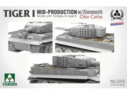 TAKOM 1/35 Tiger I Sd.Kfz.181 Mid-Production w/Zimmerit Limited Edition Otto Carius