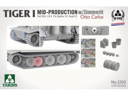 TAKOM 1/35 Tiger I Sd.Kfz.181 Mid-Production w/Zimmerit Limited Edition Otto Carius