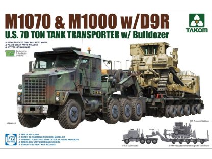 TAKOM 1/72 U.S. M1070 M1000 w/D9R w/Bulldozer