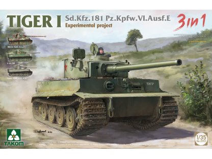 TAKOM 2192 1/35 Tiger I Experimental Project Sd.Kfz. 181 Pz. Kpfw. VI. Ausf. E 3 in 1