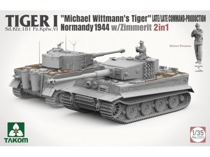 TAKOM 2201 1/35 Tiger I "Michael Wittmann's Tiger" Late Command Normandy 1944 w/Zimmerit