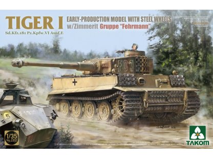 TAKOM 2202 1/35 Tiger I Early Gruppe "Fehrmann" w/ Steel Wheels, Zimmerit