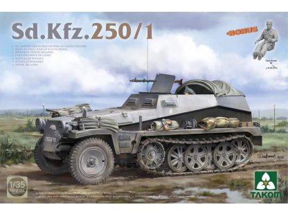 TAKOM BOX 2194W 1/35 Sd.Kfz. 250 BOX 250/1 + 250/3 "GREIF" + 1/16 Erwin Rommel