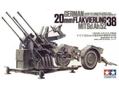 TAMIYA 1/35 20mm Flakvierling 38 mit Sd.Anh.52