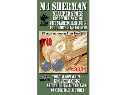 TORO 1/48 48031 M4 Sherman - Stamped Spoke Road Wheels C85163 with Stamped Idler C85164