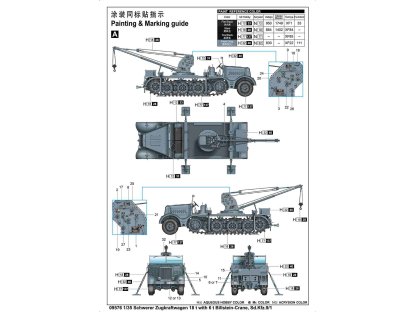 TRUMPETER 1/35 Schwerer Zugkraftwagen 18 t with 6 t Billstein-Crane, Sd.Kfz.9/1