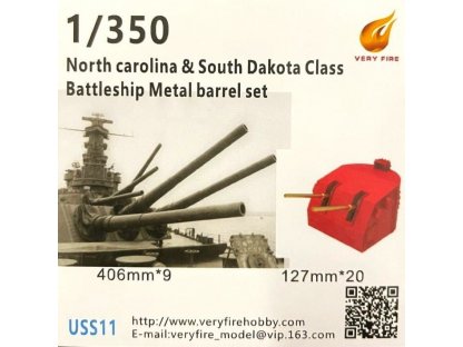 VERY FIRE 1/350 USS11 USS NC/SD Class Metal Barrels And Waterblast