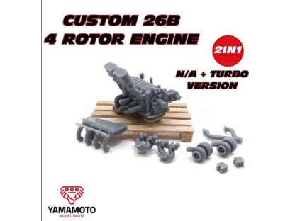 YAMAMOTO 1/24 YMPENG3 Custom 26B 4 Rotor Engine N/A + Turbo Version 2 in 1 Pro Kit!