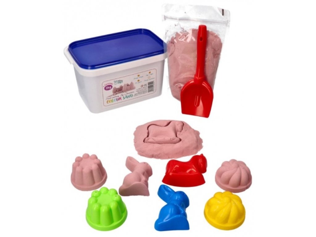 Adam Toys Kinetický písek - pudrový - 2kg + mix formiček zdarma