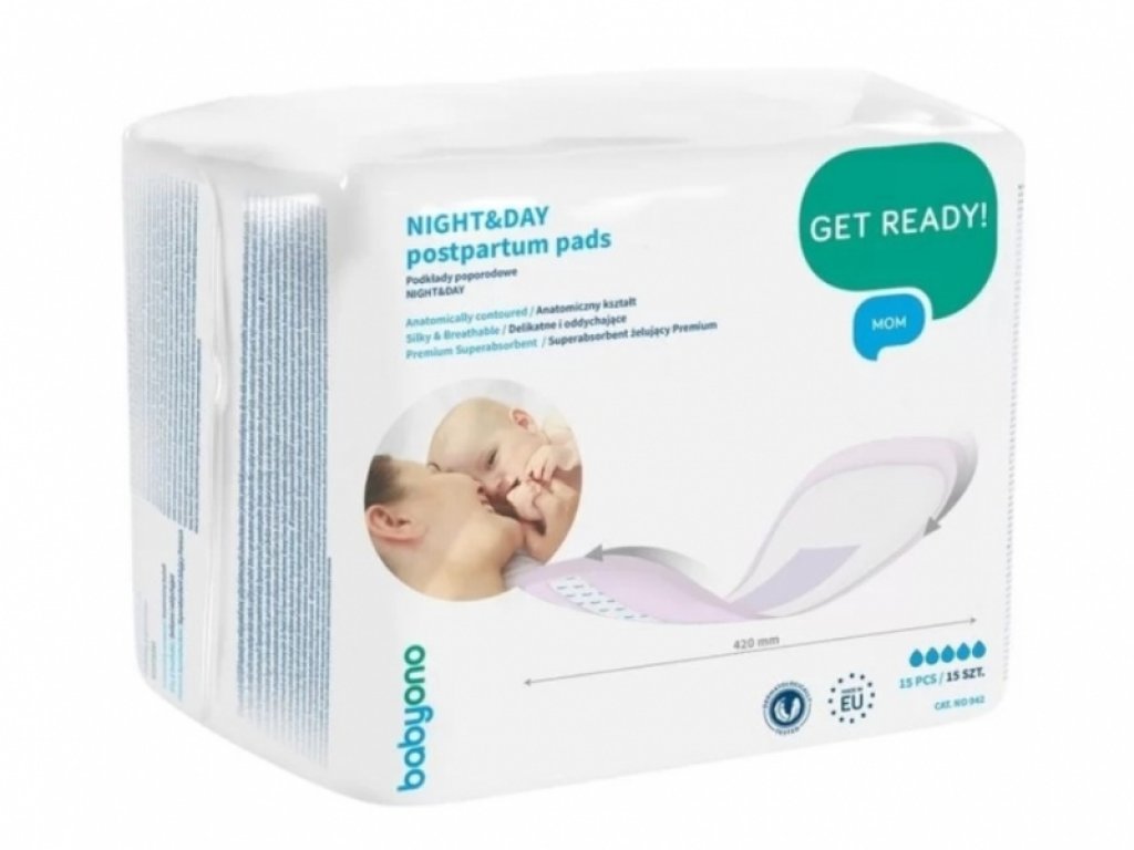Anatomické poporodní vložky NIGHT&DAY - 15 ks