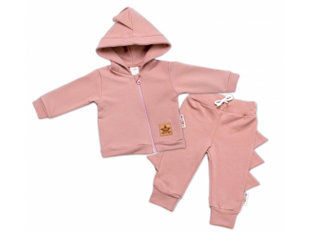 BABY NELLYS Dětská tepláková souprava s kapucí Krokodýl 