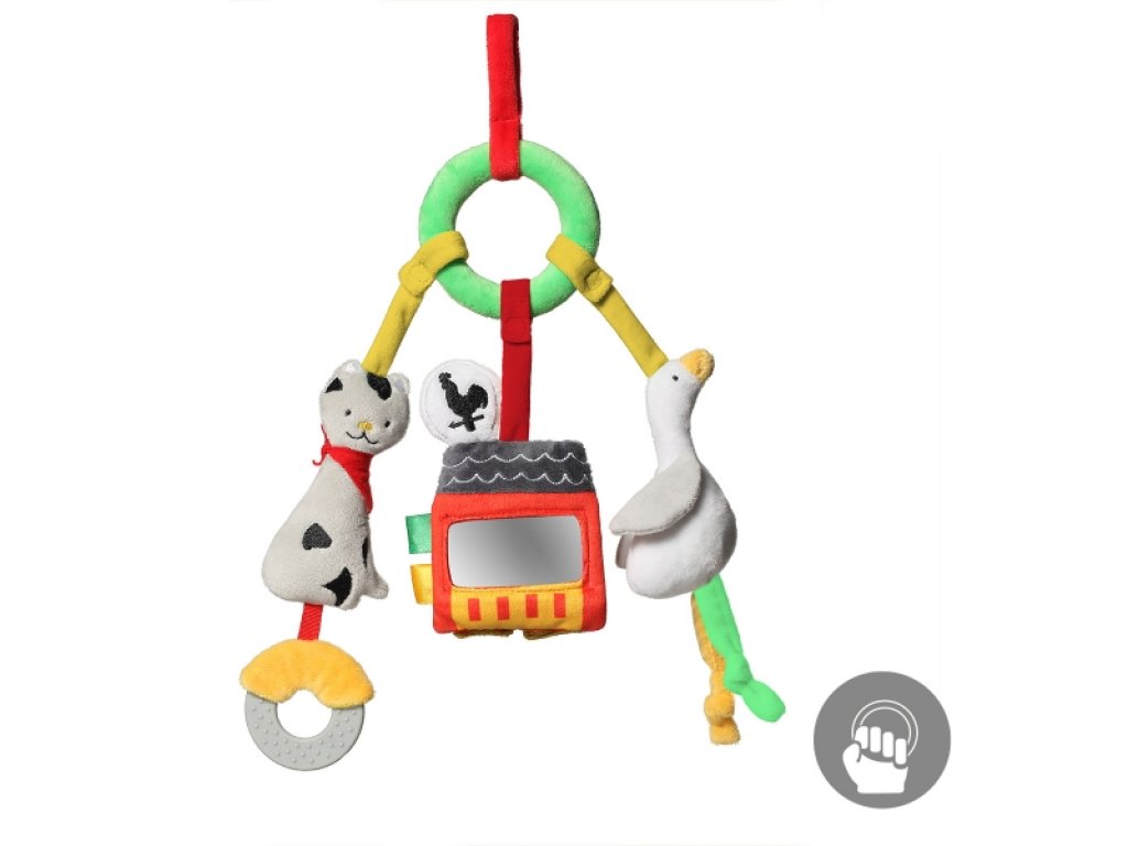 BabyOno Závěsná edukační hračka na kočárek ON THE FARM