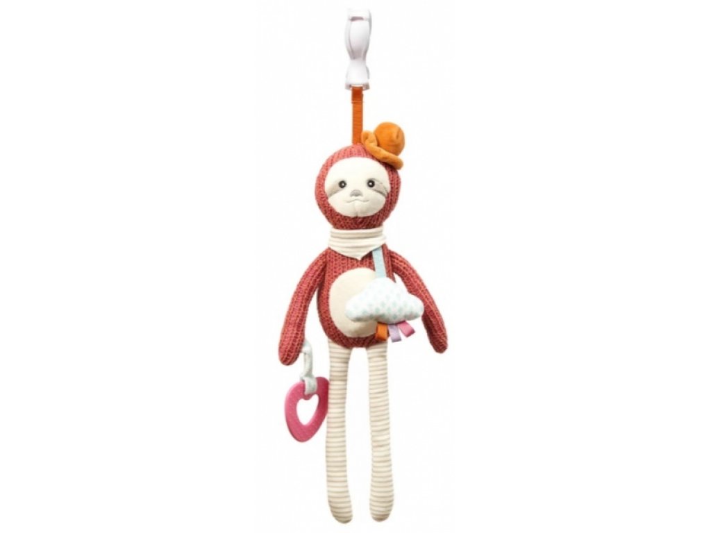 BabyOno Závěsná hračka s klipem - Sloth Leon, pudorvá, béžová