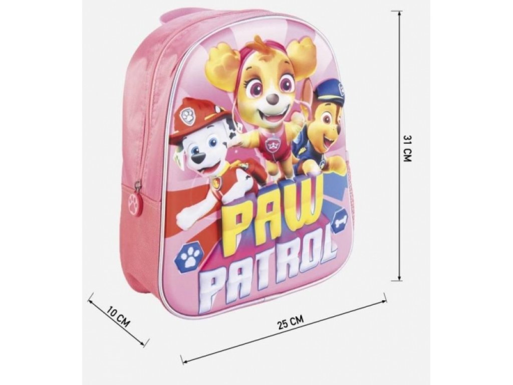Batoh, aktovka 3D pro předškoláka Paw Patrol - růžový
