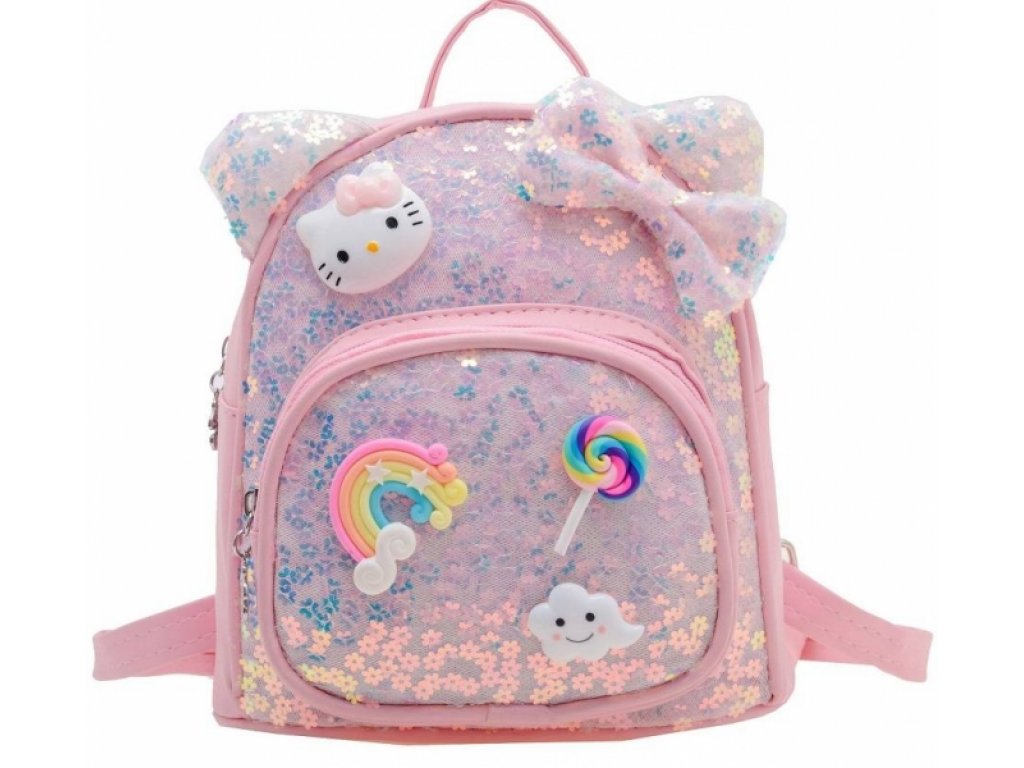 Batoh, aktovka pro předškoláka Kočička Kitty s flitry