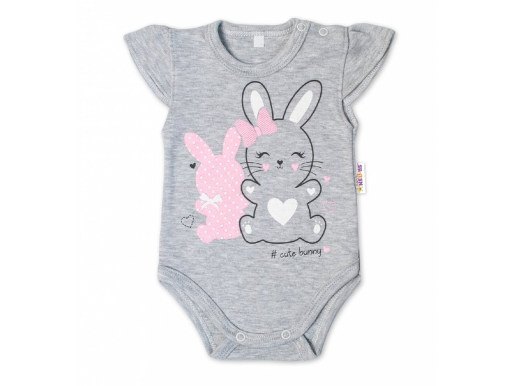 Bavlněné kojenecké body, kr. rukáv, Cute Bunny 