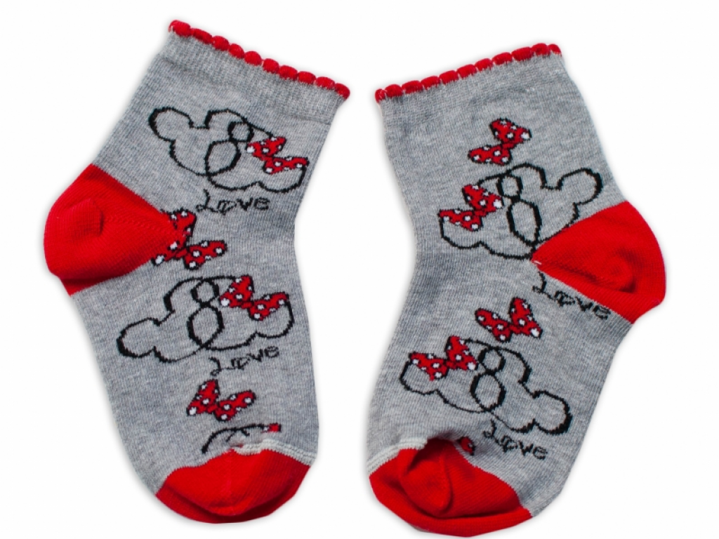 Bavlněné ponožky Minnie Love - šedé