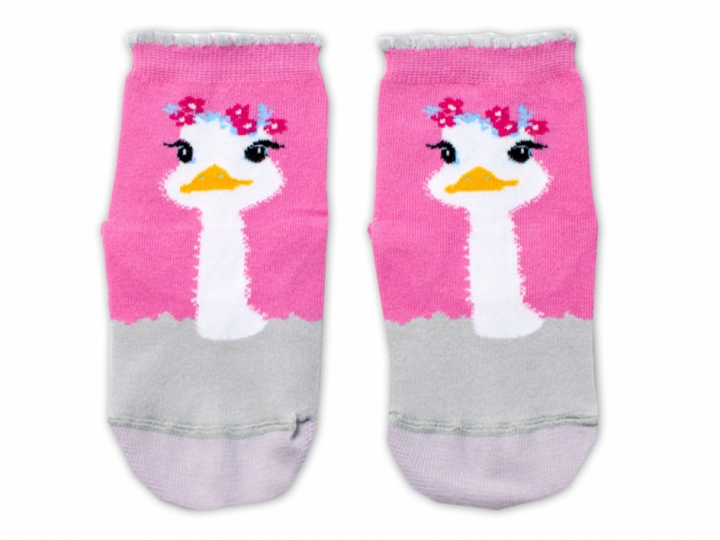 Bavlněné ponožky Pštros - tmavě růžové
