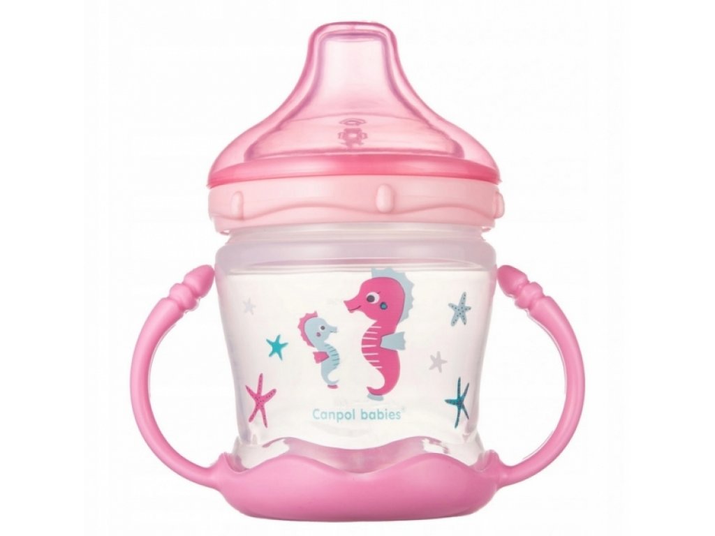 Canpol babies Nevylévací hrníček Sweet Fun - Love sea- růžový