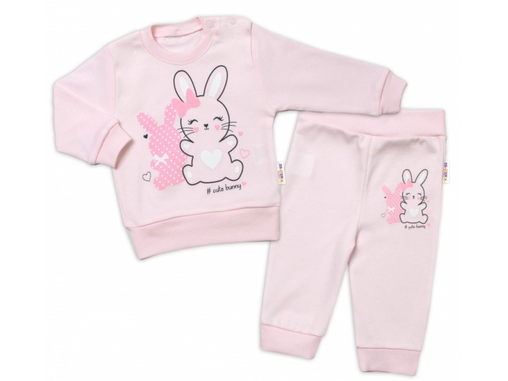 Dětská tepláková souprava Cute Bunny - růžová, vel. 86