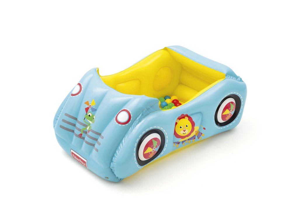 Dětské nafukovací autíčko Fisher-Price s míčky 119x79x51 cm