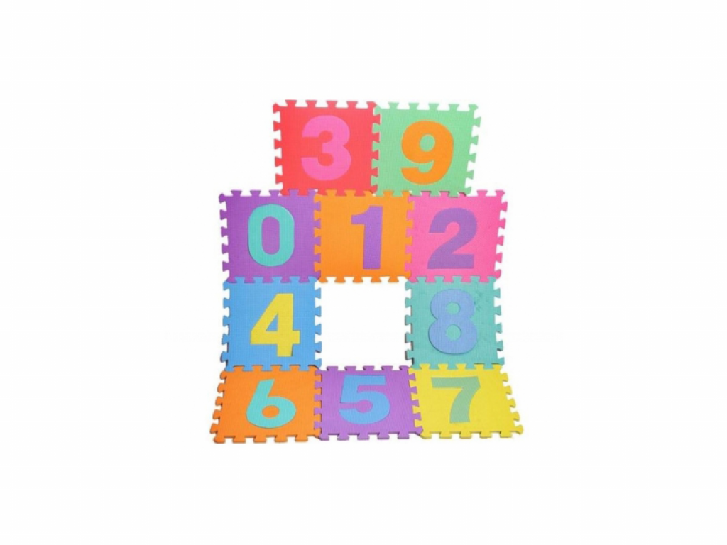 Dětské pěnové puzzle 29 x 29 cm, Číslice - barevné