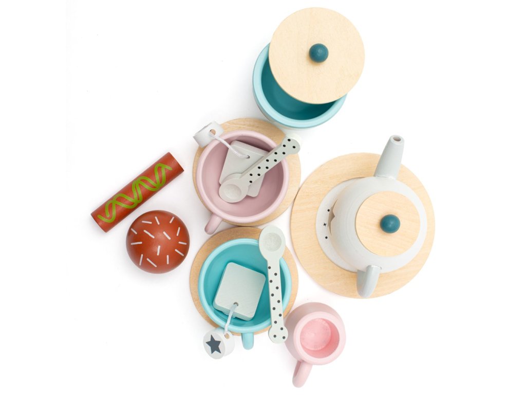 Dětský dřevěný čajový set Montessori Baby Mix