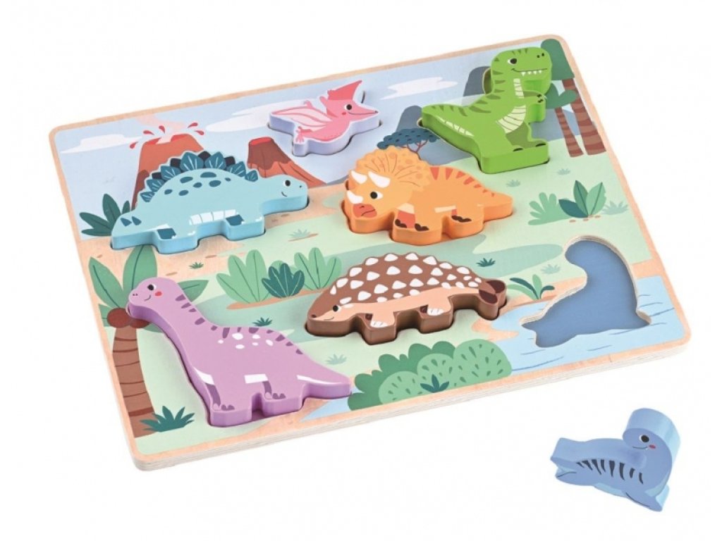 Dřevěné 3D puzzle - dinosauři